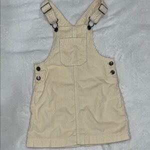 Cat & Jack Cream Corduroy Overalls Dress